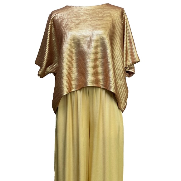 Cesar Galindo Matte Gold Sequined Top - Picture 2 of 6